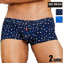SEOBEAN/セビン ショート丈 コットン 水玉 ドットトランクス 男性下着 メンズ パンツ モッコリ 前開き コットン 綿 立体縫製