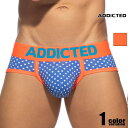 メンズビキニ ブリーフ ADDICTED/アディクティッド BLUE DOTS SWIMDERWEAR BRIEF 水陸両用下着 PUSHUP ドット 水玉 モッコリ 立体縫製 分離収納 ビキニブリーフ 男性下着 メンズ パンツ