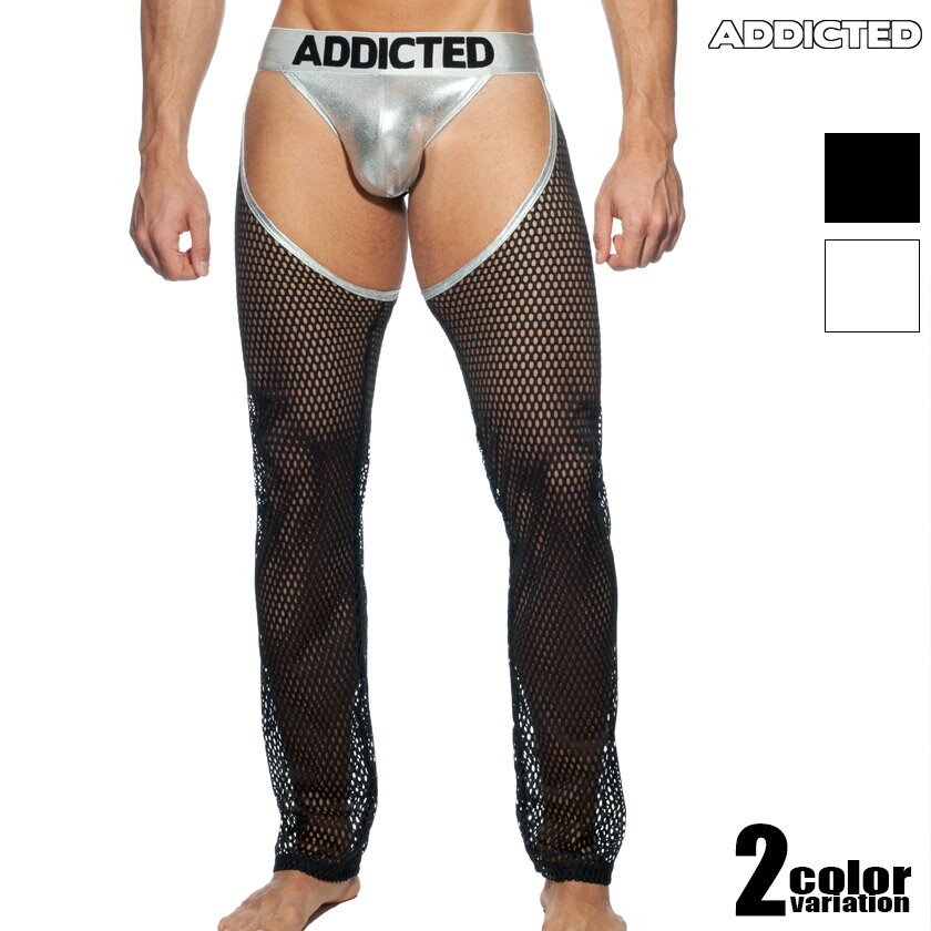 ADDICTED/アディクティッド JOCK PANTS メタリック 光沢 Push-Up 網タイツ コスチューム Yバック　ジョックストラップ　男性下着　メンズ　パンツ　セクシー