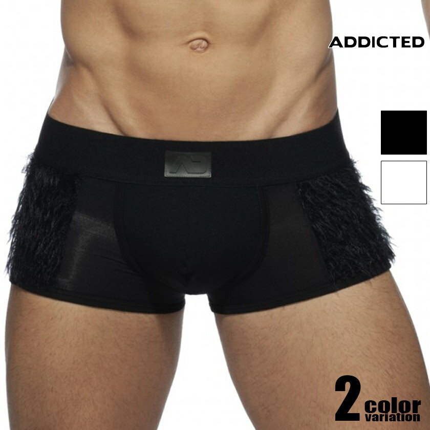 楽天asian closetボクサーパンツ メンズ ADDICTED/アディクティッド FEATHER TRUNK ファー付きボクサー モッコリ 立体縫製 Push Up ボクサーパンツ　男性下着　メンズ　パンツ