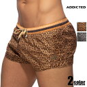 ADDICTED/アディクティッド LEOPARD STRIPES SWIM SHORT ヒョウ柄 豹柄 男性水着 スイムウェア ショートパンツ U-Shape メンズ