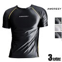 メンズトップス AMORESY/アモレシー 光沢Tシャツ ピッチリ トップス ファッション メンズ ツヤツヤ スベスベ スポーツ ジム
