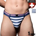 AndrewChristian/アンドリュークリスチャン Nautical Buckle Bikini 留め具 バックル 付き フルバック マリンボーダー 縞 メンズ 水着 スイムウェア 海水パンツ ゴムベルト