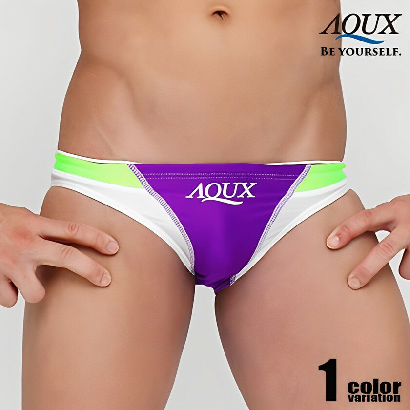 AQUX/アックス Fancy Diving C "Purple" スイムウェア ビキニブリーフ型 メンズ水着 競パン 海パン 男性水着 ビーチウェア aqux