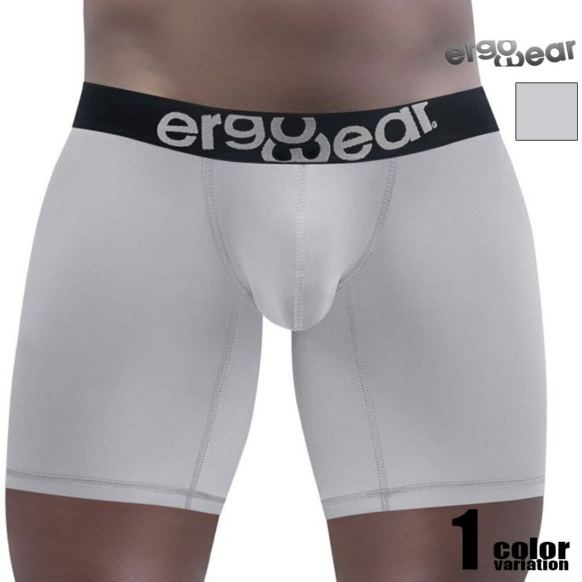 楽天asian closetボクサーパンツ メンズ Ergowear/エルゴウェア MAX SP Boxer Briefs Color Silver Gray ロングボクサー MIDCUT 通気性 速乾 吸湿 立体縫製 男性下着　メンズ　パンツ