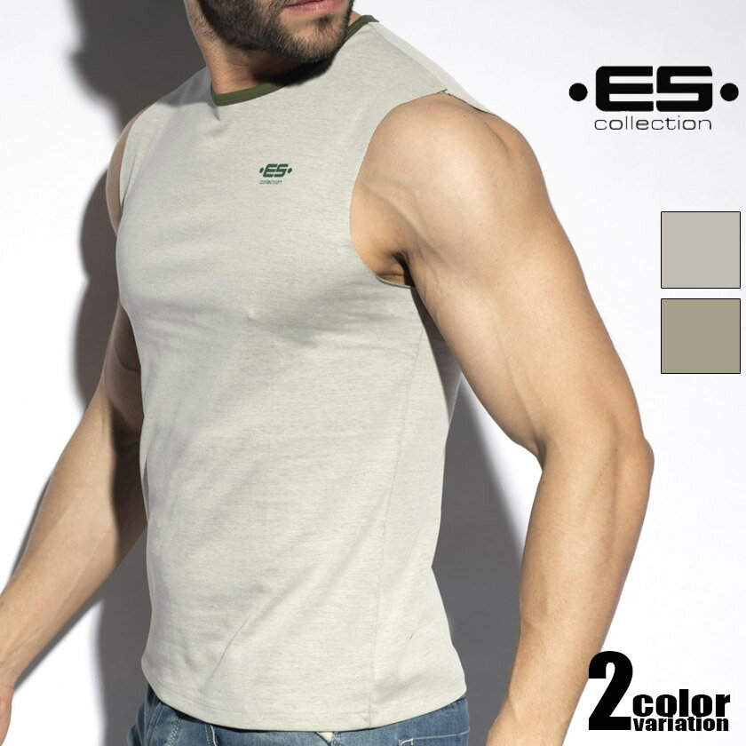 EScollection/イーエス・コレクション SHORT SLEEVES T-SHIRT タンクトップ　袖なし　ノースリーブ　スリーブレス　メンズ　ファッション　トップス