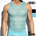 EScollection/イーエス・コレクション SPIDER TANK TOP メッシュ タンクトップ 袖なし ノースリーブ スリーブレス メンズ ファッショ...