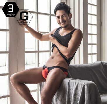 G-Station/ジーステーション 薄手シャイニーストレッチ フロントアピール ハーフバックビキニ 男性下着 メンズ モッコリ ローライズ ストレッチ タグレス 光沢