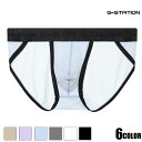 メンズビキニ ブリーフ G-Station/ジーステーション シースルー 光沢パイピング&ウエストベルト ハイカットレッグフルバック メンズビキニブリーフ 男性...