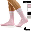 ModusVivendi/モダス ビベンディ Short Soccer Socks ミドル丈 ライン クルーソックス 綿 靴下 メンズ