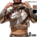 RUFSKIN/ラフスキン ORO メタリック 光沢 タートルネック メンズ トップス ファッション スポーツウェア ジムウェア ショート へそ出し