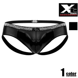 Xtremen/エクストリーメン Yバック　ジョックストラップ　91116 Metallic Jockstrap Color Black メタリック　艶感　男性下着　メンズ　パンツ　セクシー