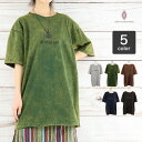 【サマーセール】無地 ストーンウォッシュ 加工 クリシュナ プリント 半袖 Tシャツ トップス カットソー 重ね着 アジアン エスニック ボヘミアン ファッション カジュアル レディース おしゃれ 変わった 個性 シンプル ハンドメイド ネパール