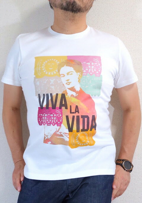Frida フリーダカーロのTシャツ送料無料　Tシャツ　メンズ　半袖　Frida Kahlo T-shirts　究極のラテン女　フリーダTシャツ　メキシコ　女流画家　キングサイズTシャツ 3L プレゼントラッピング無料