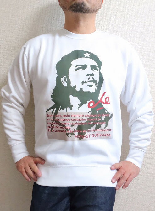 裏地起毛ゲバラ★トレーナー【サイズ：M 、L 、XL 、2XL 】【3980円以上で】送料無料　ゲバ