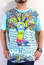 インドのYOGA★ヨガTシャツ【サイズ:L 】【3980円以上で】送料無料 Tシャツ メンズ 半袖 プリントTシャツ デザインTシャツ インド ヨガ ウェア ヨーガ YOGA T-shirt 瞑想Tシャツ 木のポーズ Tシャツ ラッピング無料