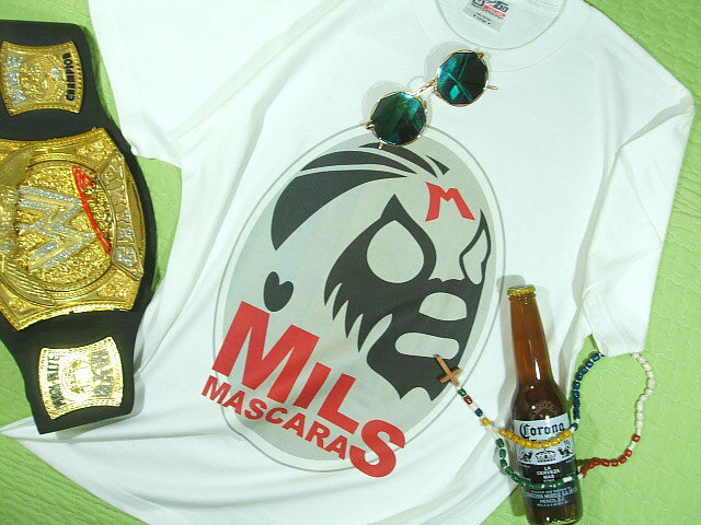 メキシコ・ルチャ★ミル・マスカラスTシャツ【サイズ:S 、M 、L 、XL 、2XL 】【3980円以上で送料無料】メンズ Tシャツ 半袖 メキシコプロレスのTシャツ 格闘技のTシャツ ルチャのTシャツ ミル・マスカラスのTシャツ ラッピング無料