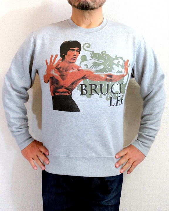 リー トレーナー メンズ ブルースリー★トレーナー【サイズ：M 、L 、XL 、2XL 】【3980円以上で】送料無料　李小龍のトレーナー　ブルースリーのスウェット　メンズ　大きいサイズ　3L　オーバーサイズ　ブルースリー　長袖　プリント　LEE　トレーナー　ラッピング無料