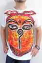 仏陀の目 ブッダアイTシャツ【サイズ:XM(大きめM)】【3980円以上で】送料無料 Tシャツ メンズ 半袖 プリントTシャツ ネパール ブッダの目のTシャツ 仏陀アイ ヨガTシャツ YOGA T-shirt ギフト包装無料