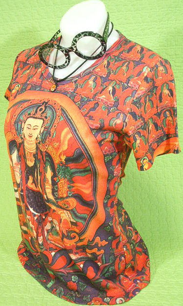 女性サイズ★チベット仏教のTシャツ 曼陀羅のTシャツ【サイズ:女性M 、女性L 】【3980円以上で】送料無料 Tシャツ レディス 半袖 曼荼羅のTシャツ マンダラのTシャツ チベット仏教のTシャツ 仏陀のTシャツ ラッピング無料
