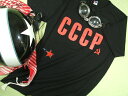 無骨生一本旧ソ連系★CCCP Tシャツ【サイズ：XM（大きめM）】【3980円以上で】送料無料 Tシャツ メンズ ソ連Tシャツ 槌と鎌 共産マークのTシャツ USSRのTシャツ ハンマーと鎌 ロシア革命Tシャツ 共産主義 ソビエトTシャツ プレゼント包装無料