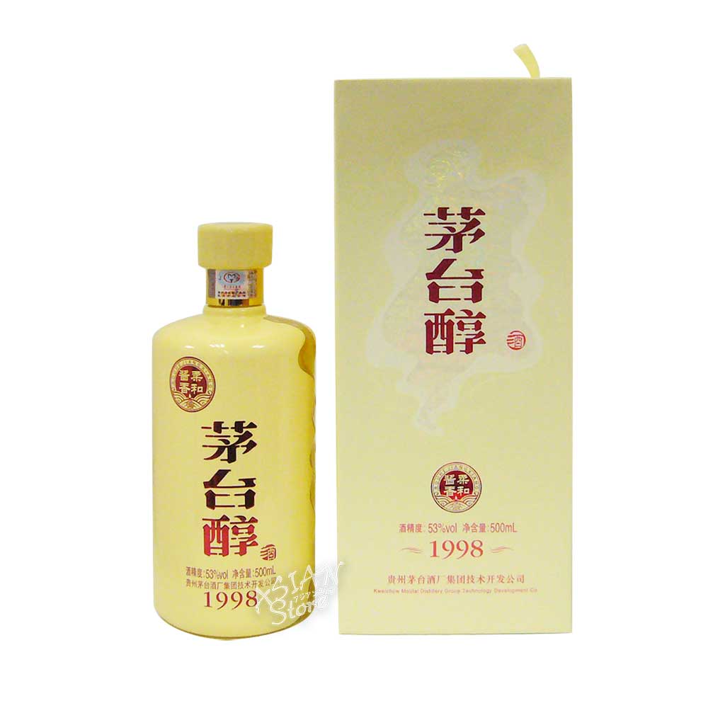 【名称】茅台醇（1998）酒 【原材料】高粱、小麦、水 【内容量】500ml 【アルコール度数】53度 【原産国】中国 【賞味期限】商品画像記載の賞味期限と現物は異なる場合がございます ※予告なくパッケージデザインが変更される場合があります。