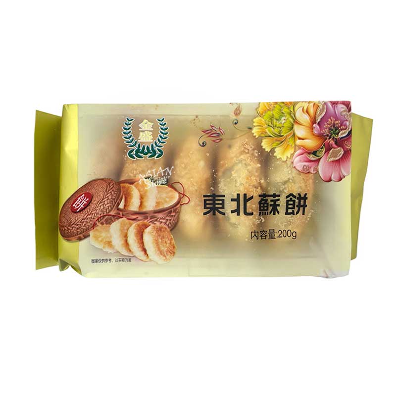 【商品名】東北蘇餅中華菓子200g/東北蘇餅200g 【原材料】小麦粉、砂糖、大豆油、冬瓜、ヒマワリの種、胡麻、卵、ぶどう糖果糖液糖/甘味料、D-ソルビトール、（一部に小麦、大豆、ごま、卵を含む） 【内容量】200g 【原産国】中国 【賞味期限】商品画像記載の賞味期限と現物は異なる場合がございます ※予告なくパッケージデザインが変更される場合があります。