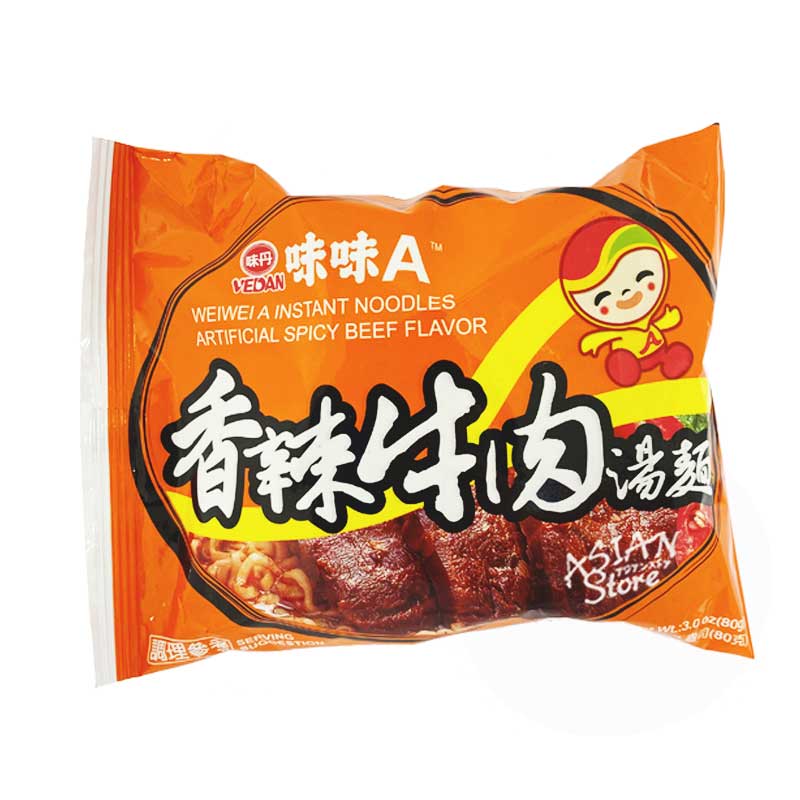 【常温便】味味A 台湾ラーメン 香辣牛肉(辛口ビーフ)味 / 台湾香辣牛肉湯麺 80g【810477010149】【異なる配送便の商品の同時購入不可】