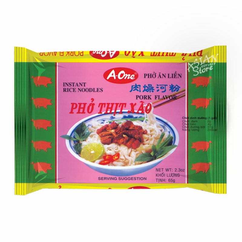 【常温便】A-One 即席米めん・ベトナムフォー（ポーク味）/越南肉燥河粉 65g (米麺 55g)【8934684031161】