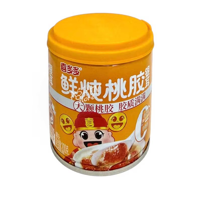 乐天商城 - 【常温便】喜多多 タオジャオと白きくらげのシロップ煮（橙）／喜多多 鮮燉桃膠銀耳 200g【6923523909329】