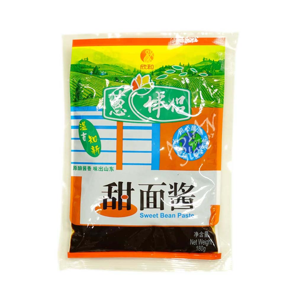 【商品名】葱伴侶甜面醤 【原材料】小麦粉、塩、大豆（遺伝子組み換えでない）、保存料（ソルビン酸カリウム）、（原材料の一部に小麦を含む） 【内容量】180g 【原産国】中国