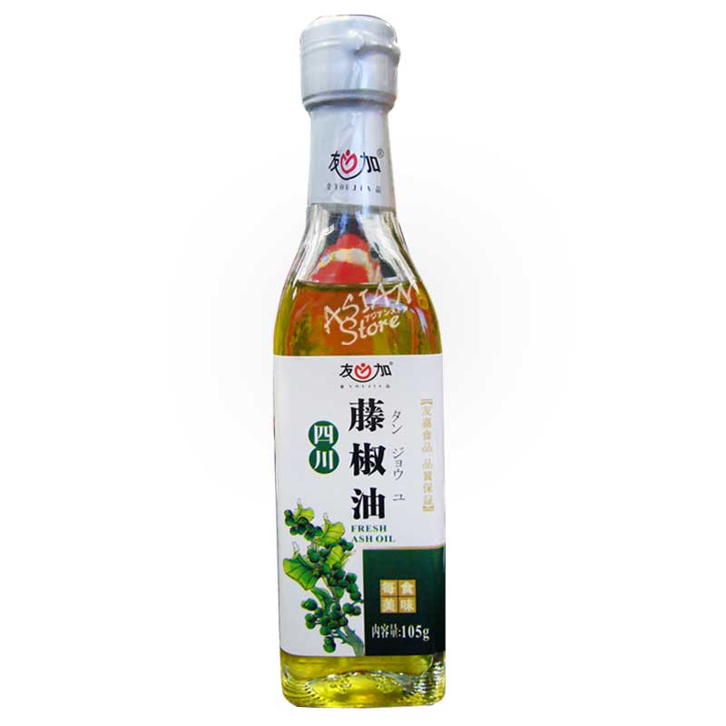 【商品名】山椒オイル/友加藤椒油 【原材料】食用植物油脂（菜種油） 　　　　　山椒（四川産青山椒） 【内容量】105ml 【原産国】中国