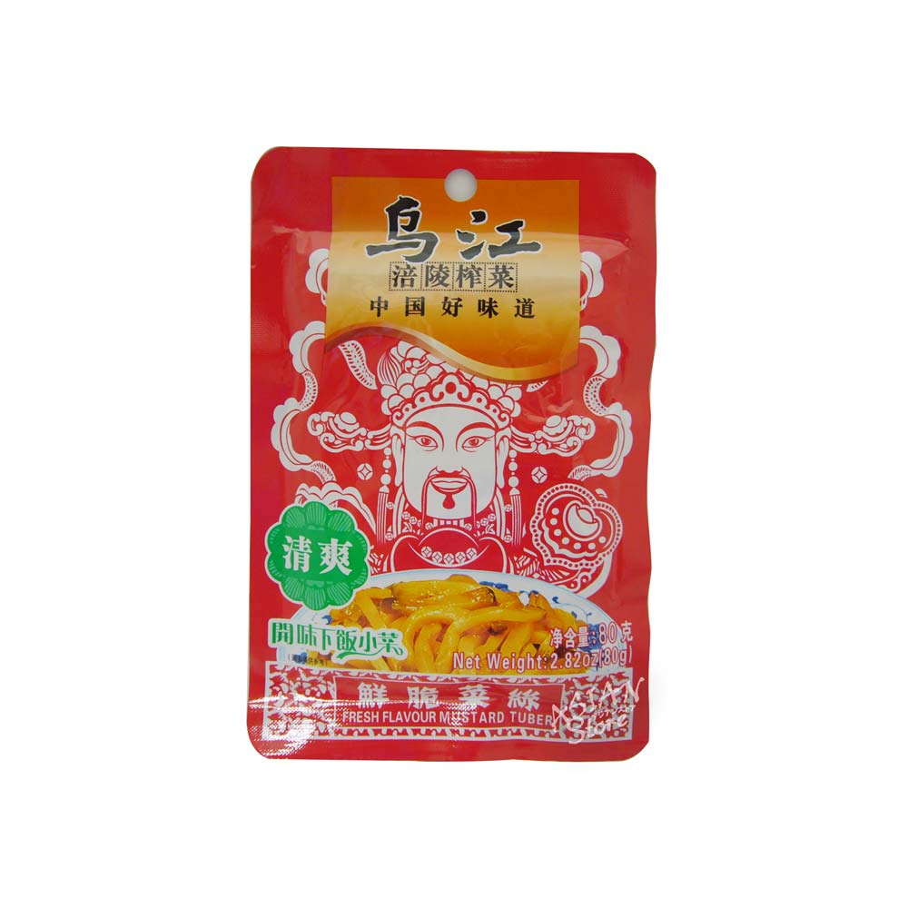 【常温便】重慶烏江ザーサイストリップ(清爽)80g/重慶烏江清爽鮮脆搾菜糸80g【6901754141008 】