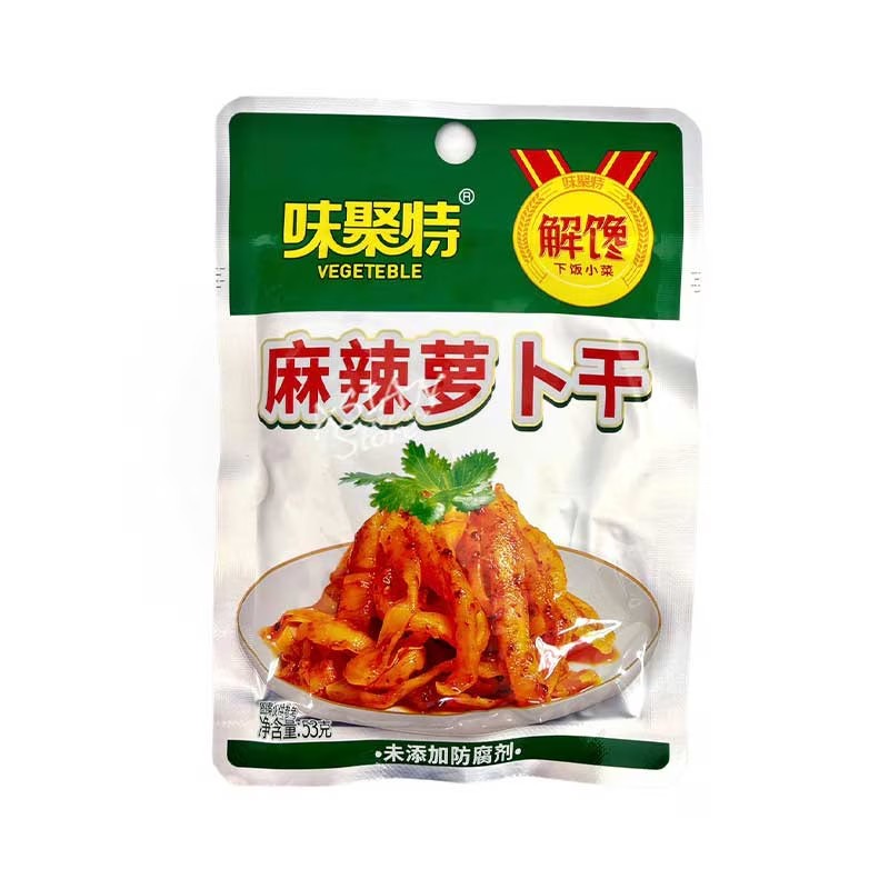 【常温便】Weijute 辛口ダイコンストリップ／味聚特 麻辣羅卜干 麻辣蘿蔔干 53g【6937082280553】