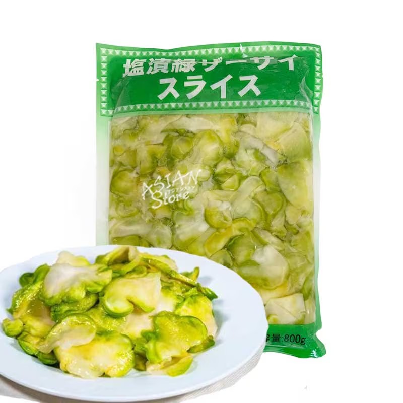 乐天商城 - 【冷凍便】YUSEI 業務用塩漬け緑ザーサイ（スライス）／冷凍 友盛 緑色搾菜片 800g【4528462309357】