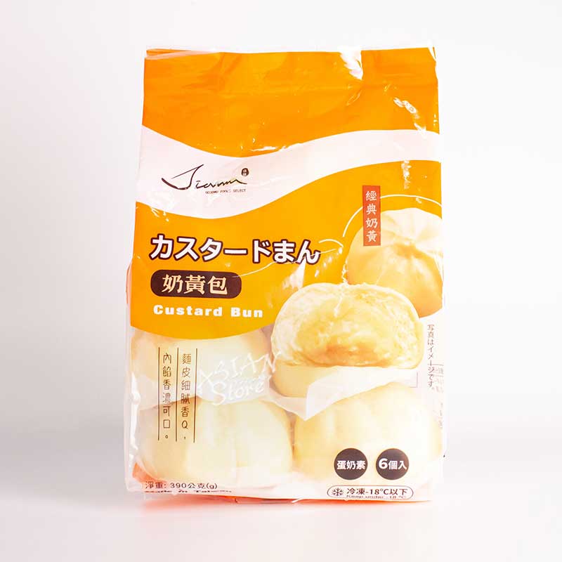 【冷凍便】台湾 カスタードまん／台湾 佳牧乃黄包 390g(65g×6個)【4528462307803】