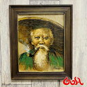 【outlet】タイの老人と煙草 ハンドメイドペイント 絵画1点モノ エスニックGoa*3 アジアン雑貨 ゴア アジアン雑貨 ゴア *00(3)