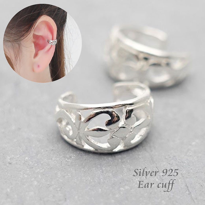 イヤーカフ アラベスク 金属アレルギー シルバー925 イヤーカフス イヤカフ イヤリング 片耳用 透かし 小さい 小さめ 軽い レディース メンズ silve...