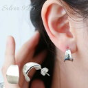 【半額!!楽天スーパーSALE】ピアス シルバー925 アレルギー対応 カーブ 大ぶり シンプル レディース アクセサリー スタッド クリスマス プレゼント ギ...