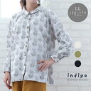 【30%OFF】大きいサイズ ブラウス 長袖 レディース 秋 冬 50代 40代 60代 プリント LL ゆったり 綿100% ミセス ファッション 服 ind...