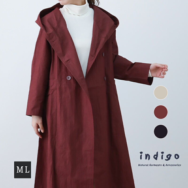【4h限定50%offクーポン対象】【20％OFF】コート レディース 軽い 秋 冬 50代 アウター フェイクフード ダブルコート 40代 60代 ロング 綿ナイロン ゆったり ミセス ファッション 服 indigo インディゴ クリスマス プレゼント ギフト