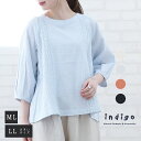 トップス レディース 7分袖 ブラウス インド綿 春 夏 50代 60代 70代 レース ML LL ゆったり 大きいサイズ 綿100% ミセス ファッション ...
