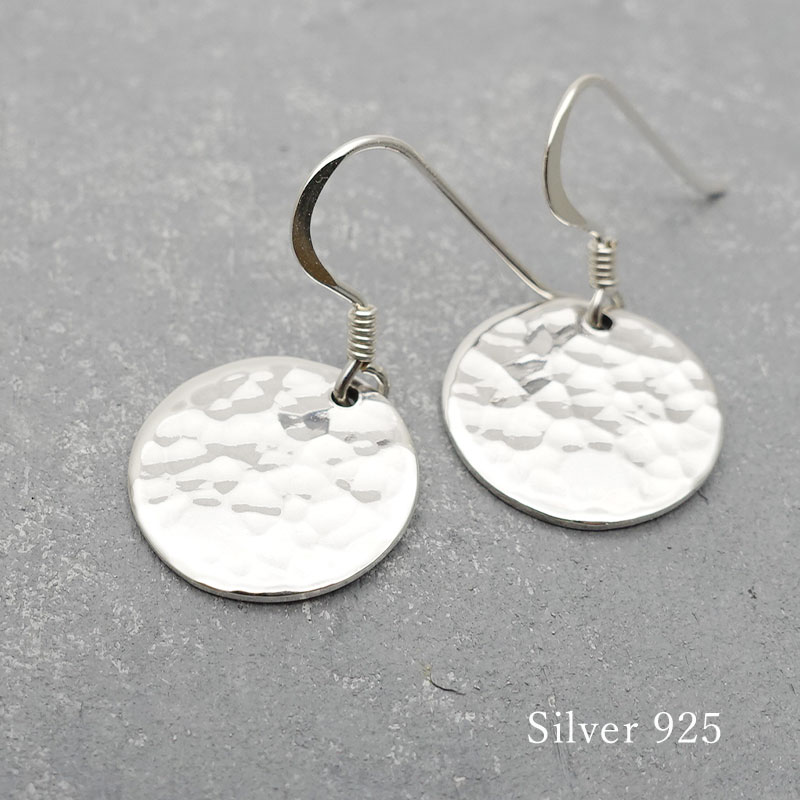 乐天商城 - 揺れるピアス サークル 槌目 シンプル レディース 金属アレルギー対応 シルバー925 アクセサリー プレゼント