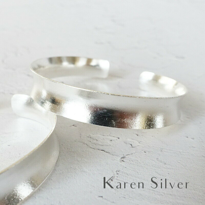 カレン シルバー バングル シンプル シルバー950 幅1cm ブレスレット レディース アクセサリー 女性 大人 誕生日 クリスマス プレゼント ご褒美 タイ...