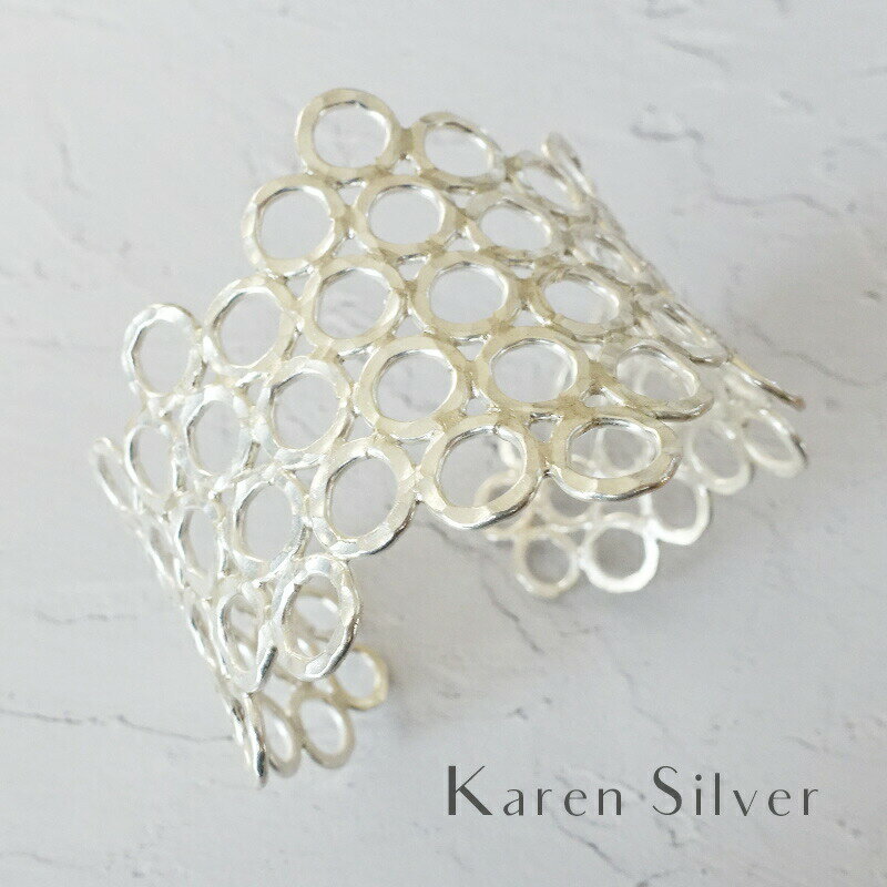 【半額!!楽天スーパーSALE】カレン族 カレン シルバー バングル ワイド サークル シルバー950 幅広 ブレスレット レディース メンズ アクセサリー 女...