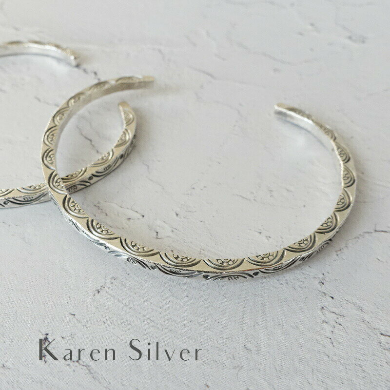 【半額!!楽天スーパーSALE】カレン族 カレン シルバー バングル 細身パドゥア シルバー950 細め ブレスレット レディース アクセサリー 女性 大人 ハ...