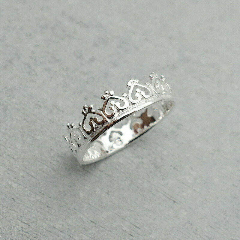 王冠 リング 指輪 レディース 金属アレルギー対応 ティアラ クラウン シルバーリング 11号 13.5号 15号 シルバー925 silver925 シルバーアクセサリー ジュエリー ギフト ホワイトデー お返し プレゼント