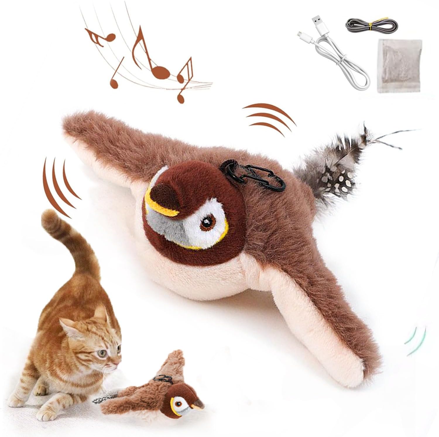 2025 ピョンピョンバード 猫, 猫 おもちゃ 鳥, homely ピョンピョンバード, 電動飛ぶ猫 玩具 鳥