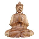 ブッダの木彫り 31cm 合掌 座像 スワール無垢材 木製仏像 木製仏像 仏陀置物 釈迦 観音菩薩 ブッダオブジェ 【北海道・沖縄県配送不可】080712