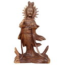 観音菩薩の木彫り彫刻 クァンイン 木製 スワール無垢材 44cm 釈迦 仏像 ブッダの木彫り 観音菩薩像 観音像 Dewi Quan yin【北海道・沖縄県配送不可】 080797